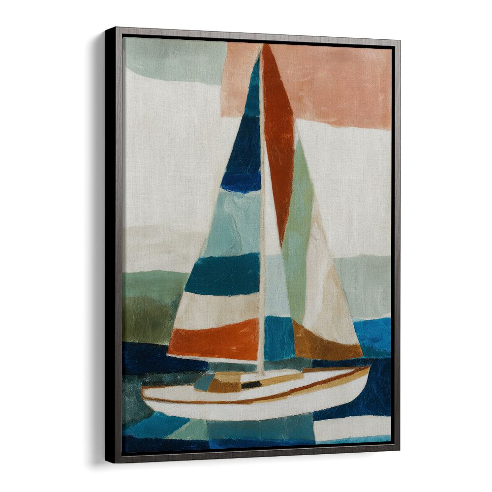 SAILBOAT WITH STRIPED SAILS
