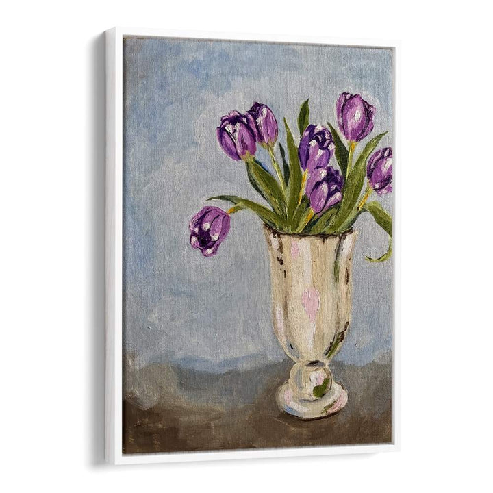 PURPLE TULIPS IN VASE