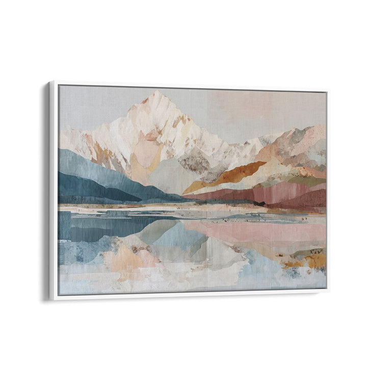 MOUNTAIN MIRROR ON FROZEN LAKE