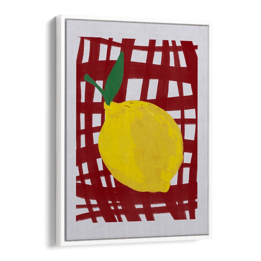 BRIGHT LEMON RED GRID