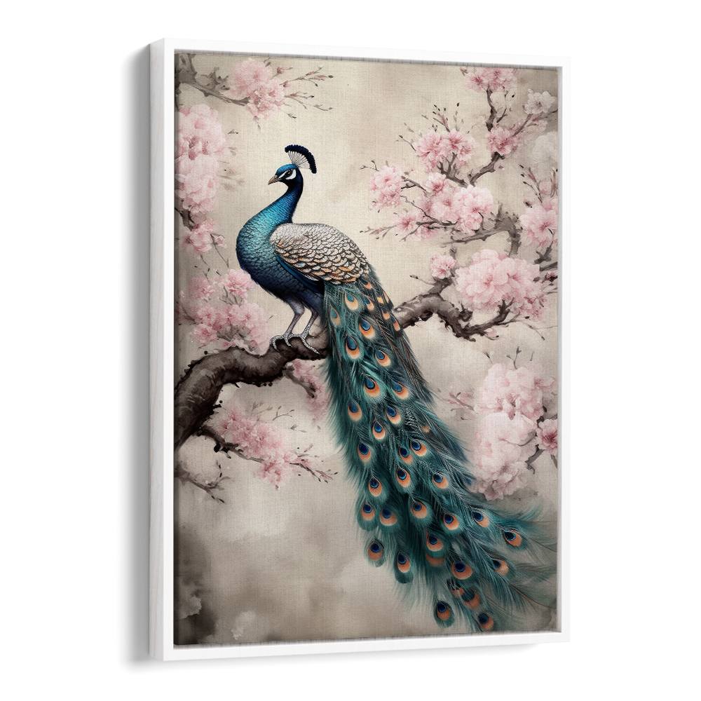 PEACOCK ON BLOSSOM BRANCH