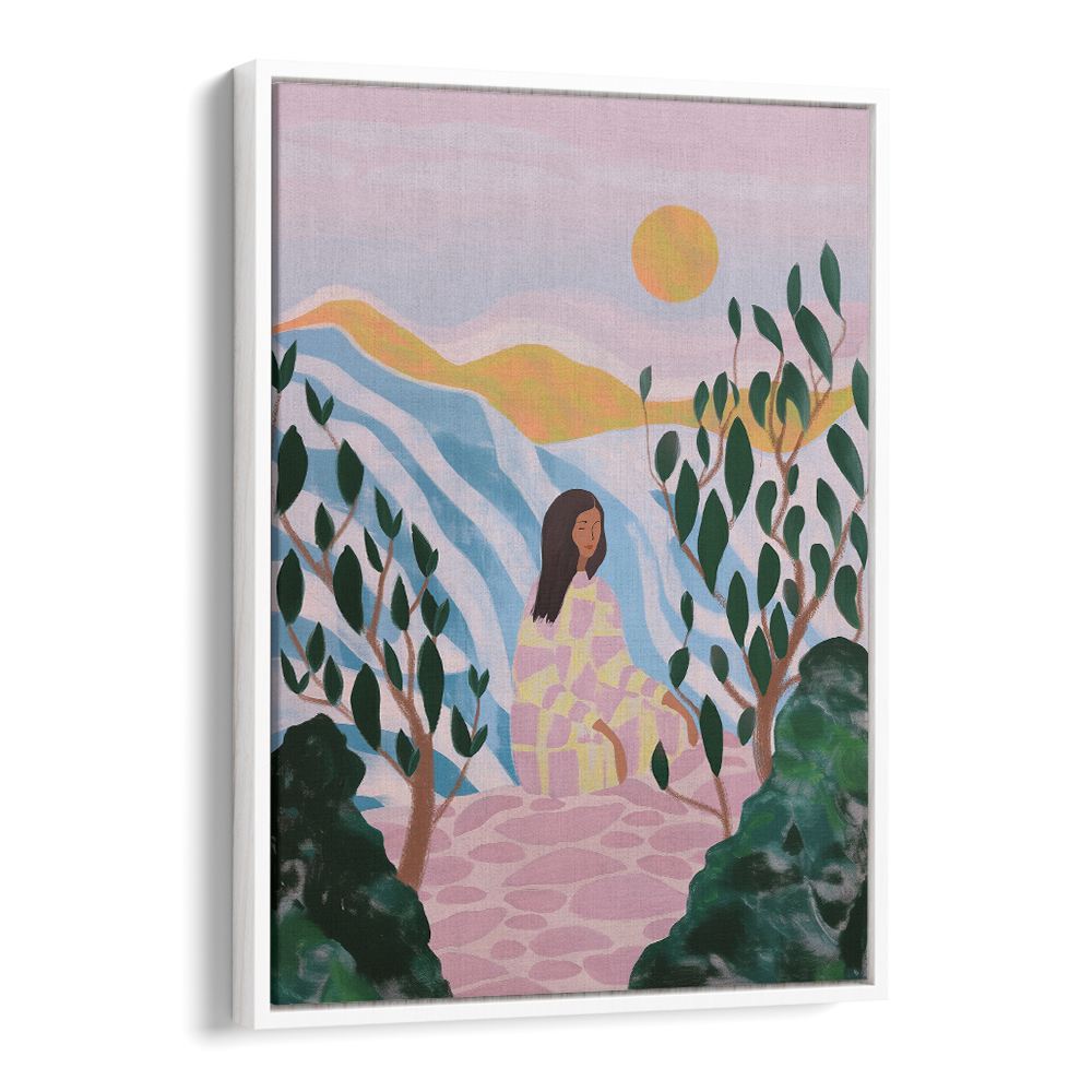 WOMAN IN SERENE LANDSCAPE