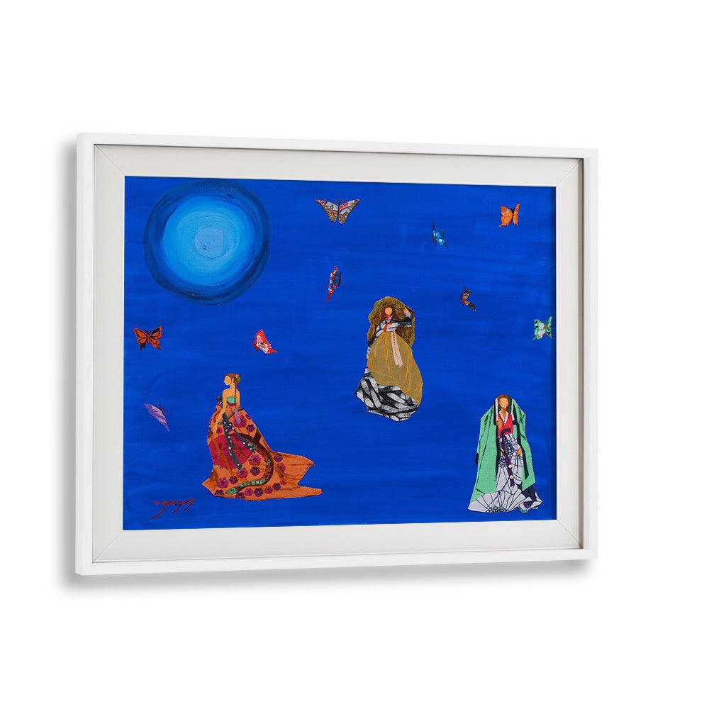 ELEGANT WOMEN FLYING BUTTERFLIES