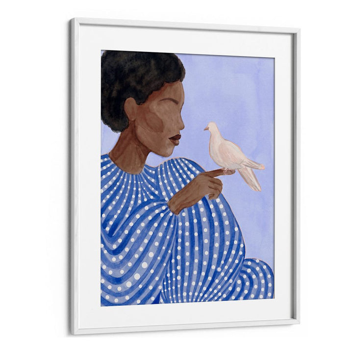 SERENE WOMAN AND DOVE