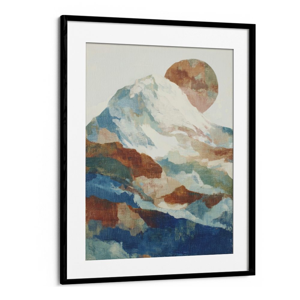 SNOW-CAPPED PEAK WITH MOON GLOW