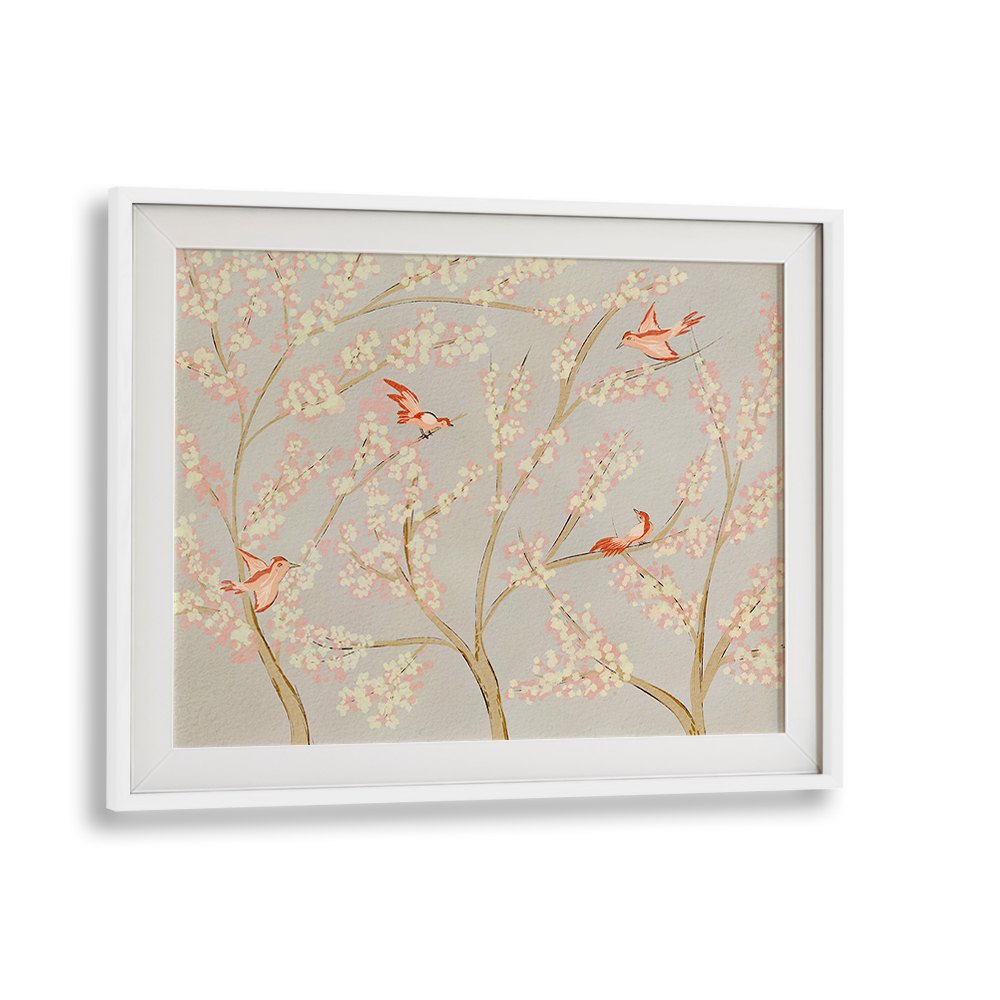 PINK BIRDS SPRING BLOSSOMS