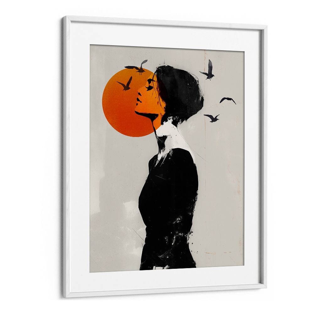 ABSTRACT WOMAN ORANGE SUN