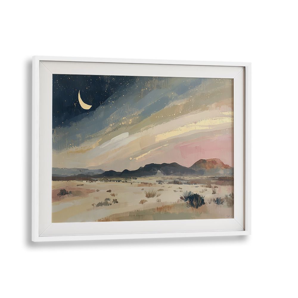TEXAS DESERT UNDER CRESCENT MOON