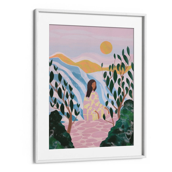 WOMAN IN SERENE LANDSCAPE