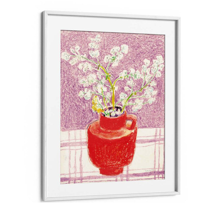 BRIGHT FLOWERS RED VASE