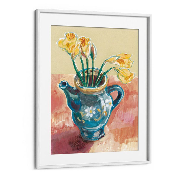 DAFFODILS IN BLUE TEAPOT