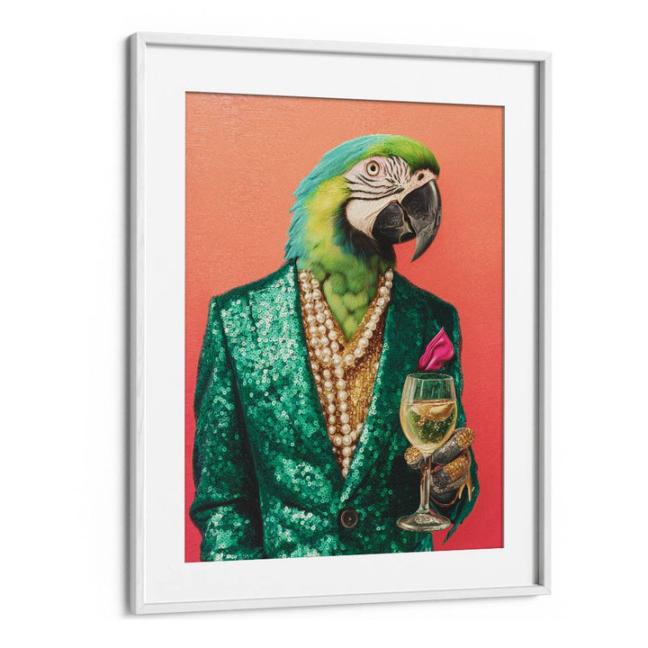 DAPPER PARROT WITH WINE