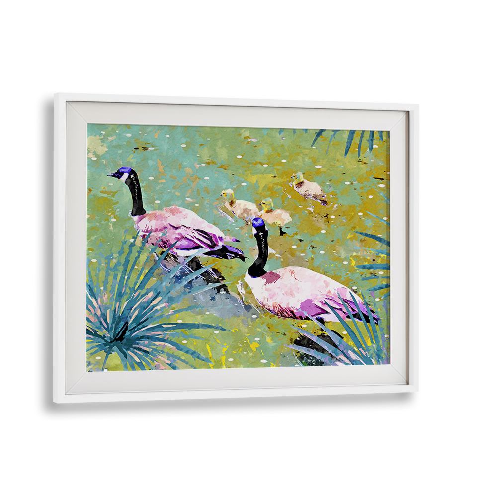 VIBRANT GEESE FAMILY POND