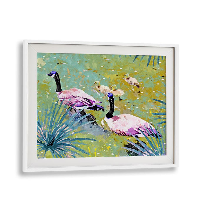 VIBRANT GEESE FAMILY POND