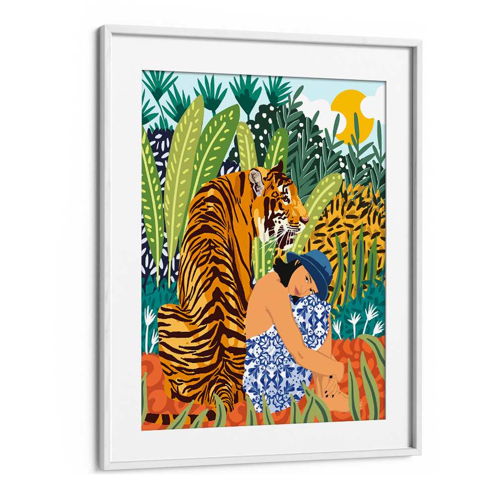 WOMAN TIGER JUNGLE SERENITY