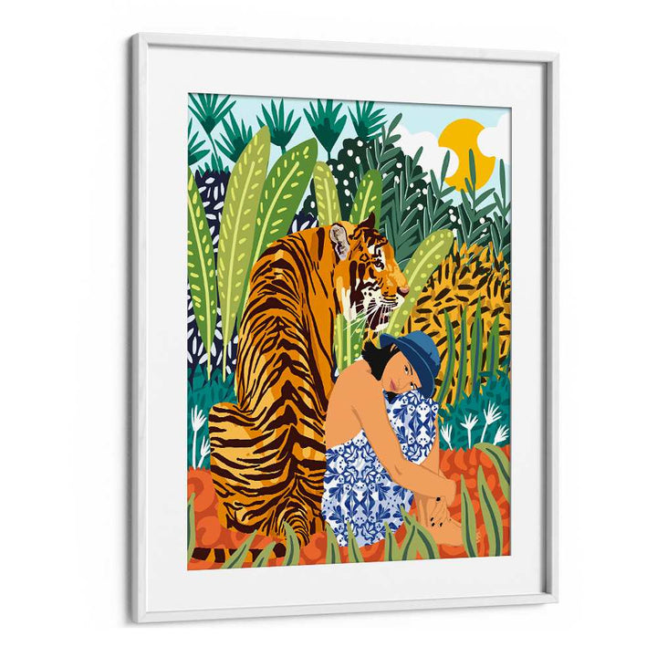 WOMAN TIGER JUNGLE SERENITY