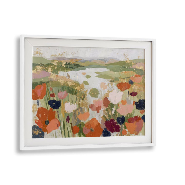 POPPY FIELD WITH WINDING STREAM