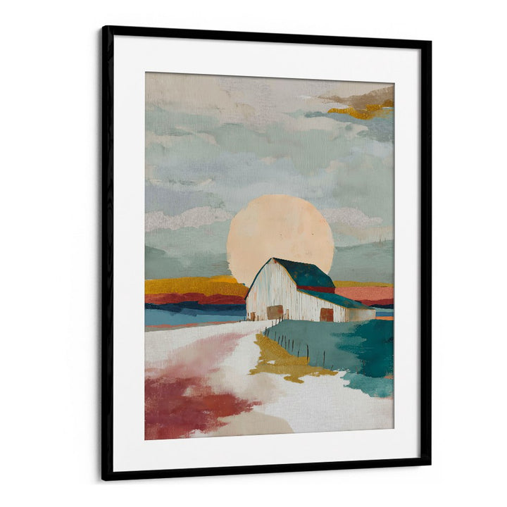 BARN IN ABSTRACT LANDSCAPE
