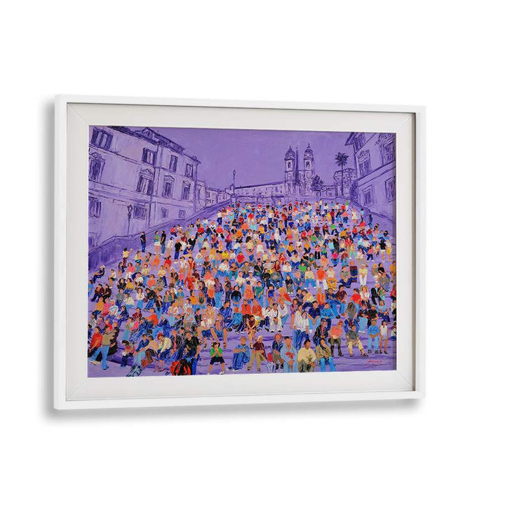PURPLE SPANISH STEPS CROWD