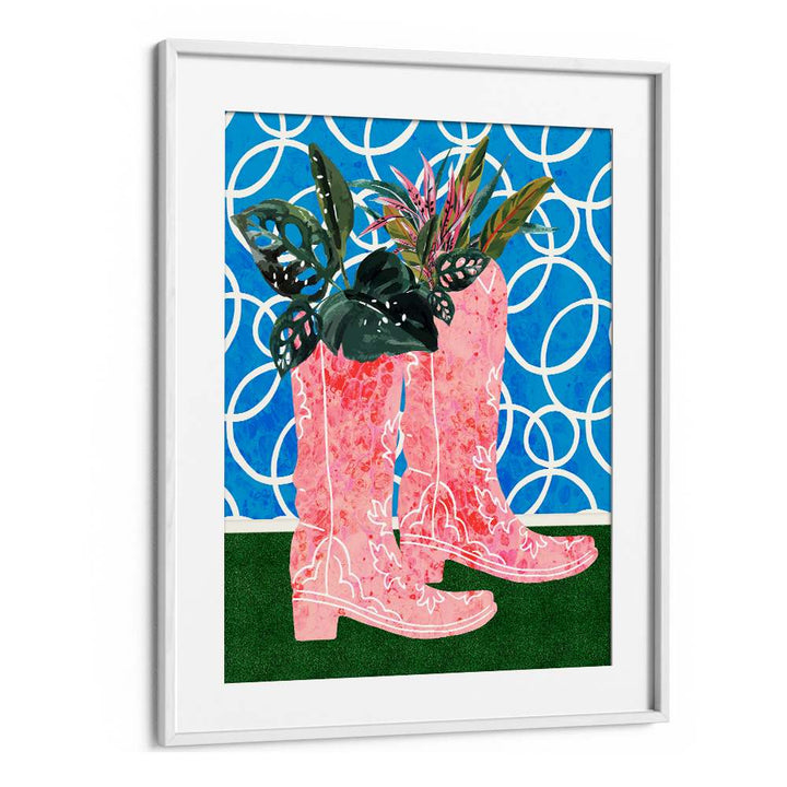 PINK BOOTS GREEN PLANTS