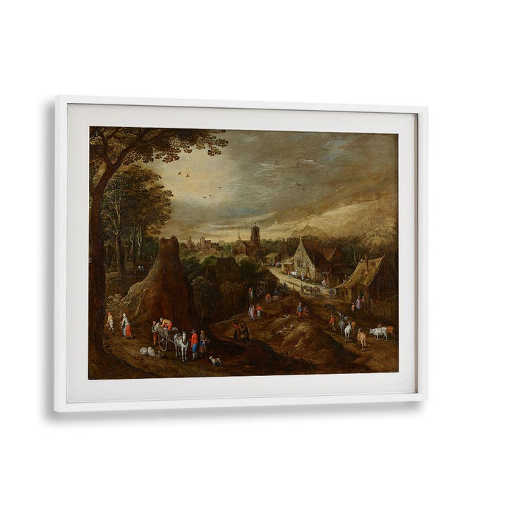 PEOPLE ON FARM , VINTAGE LANDSCAPE