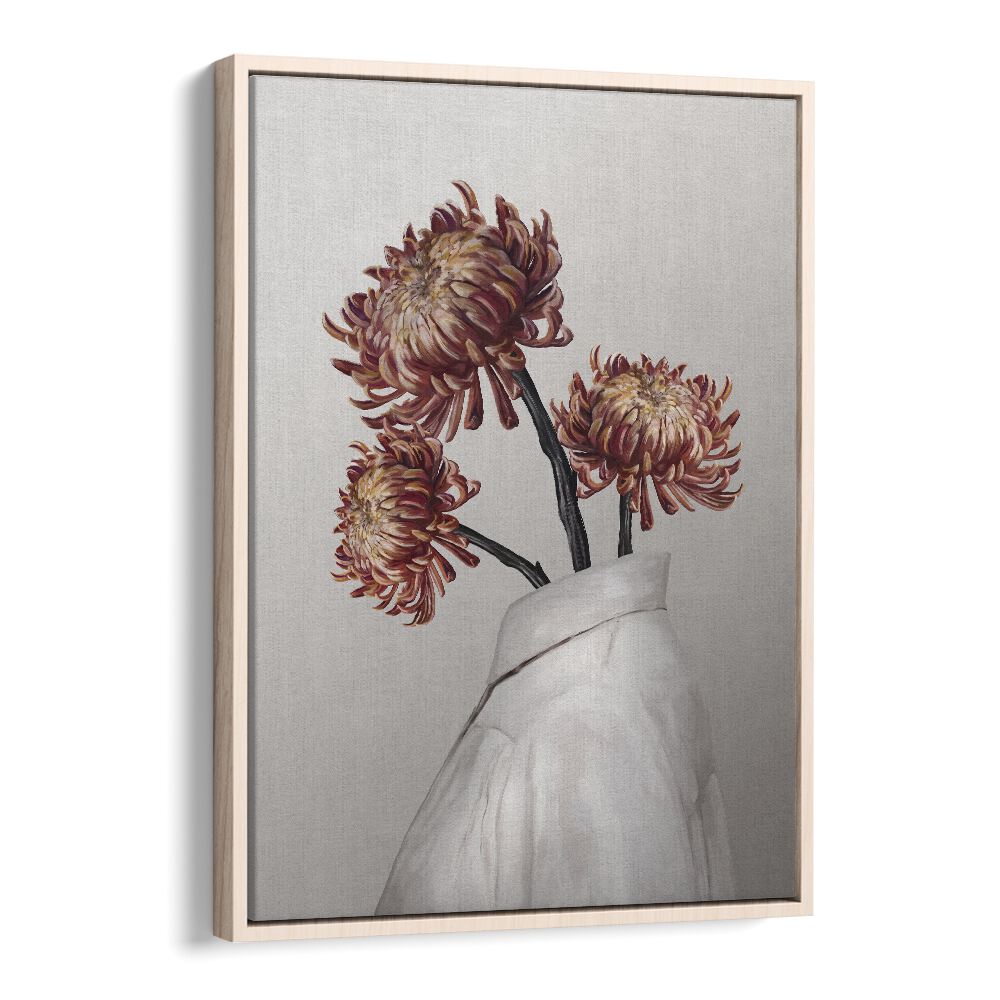 in bloom by gabriella roberg portraits & figurative illustrations in Oak Wood Floater Frame