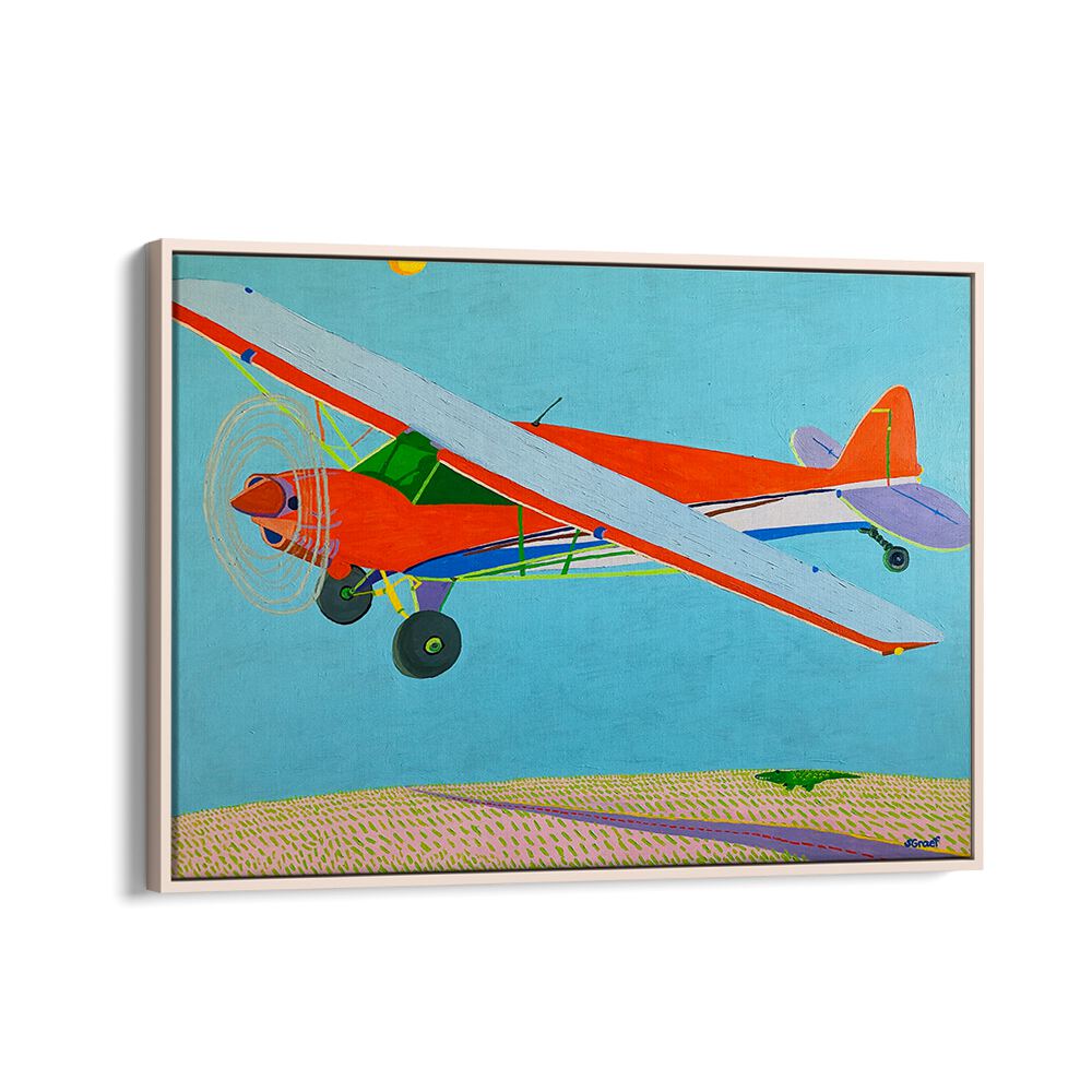 in the air landscape art prints in Oak Wood Floater Frame