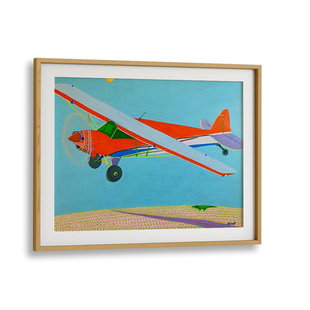 in the air landscape art prints in Oak Wood Frame With Mount