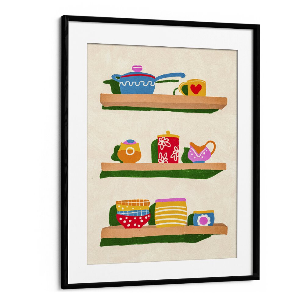 in the kitchen by gigi rosado kitchen posters kitchen art prints in Black Frame With Mount