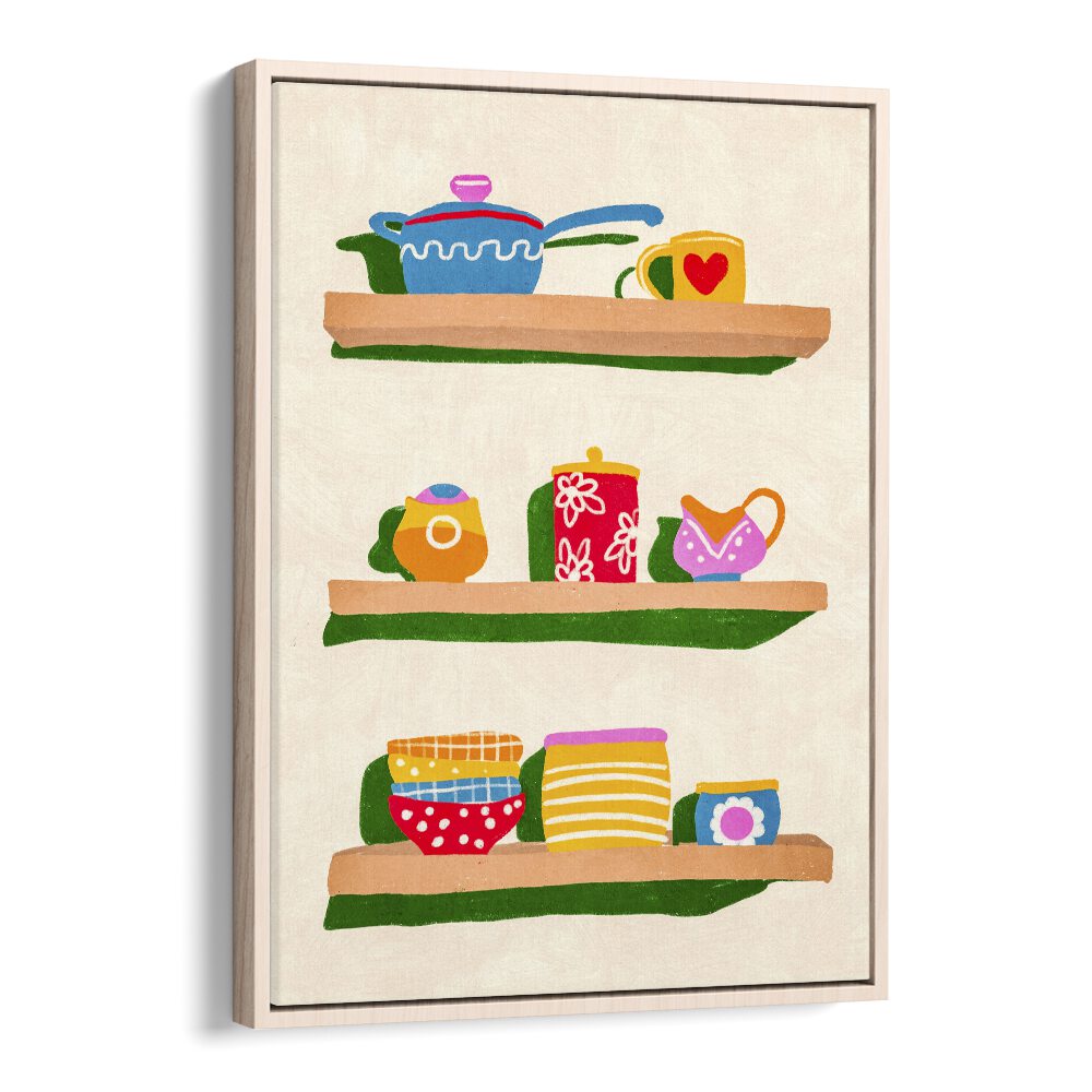 in the kitchen by gigi rosado kitchen posters kitchen art prints in Oak Wood Floater Frame