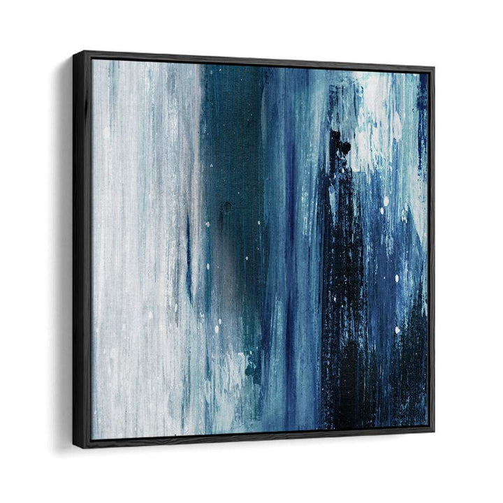 indigo i by dan hobday abstract art abstract paintings in Black Floater Frame