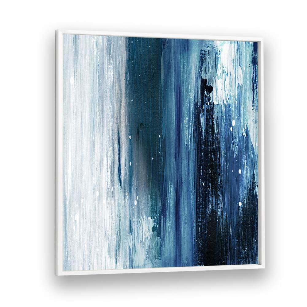 indigo i by dan hobday abstract art abstract paintings in White Plain Frame