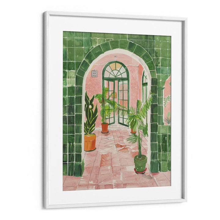 infinite green electric wall art prints in White Frame With Mount