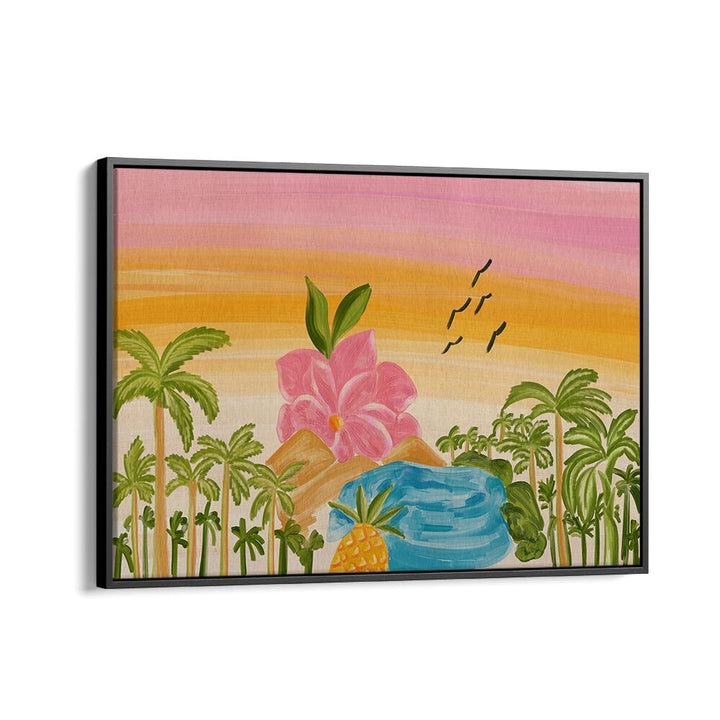 island Vintage paintings in Black Floater Frame