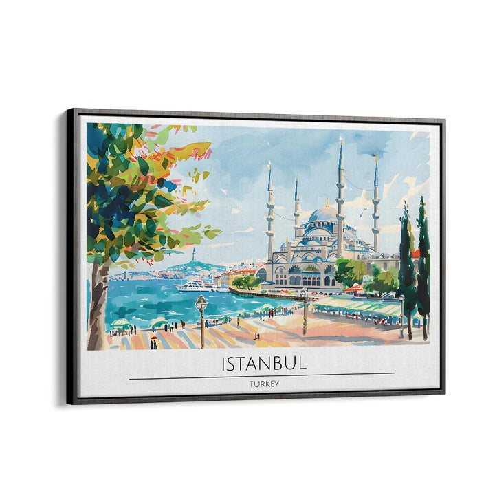 istanbul city-turkey travel posters in Black Floater Frame