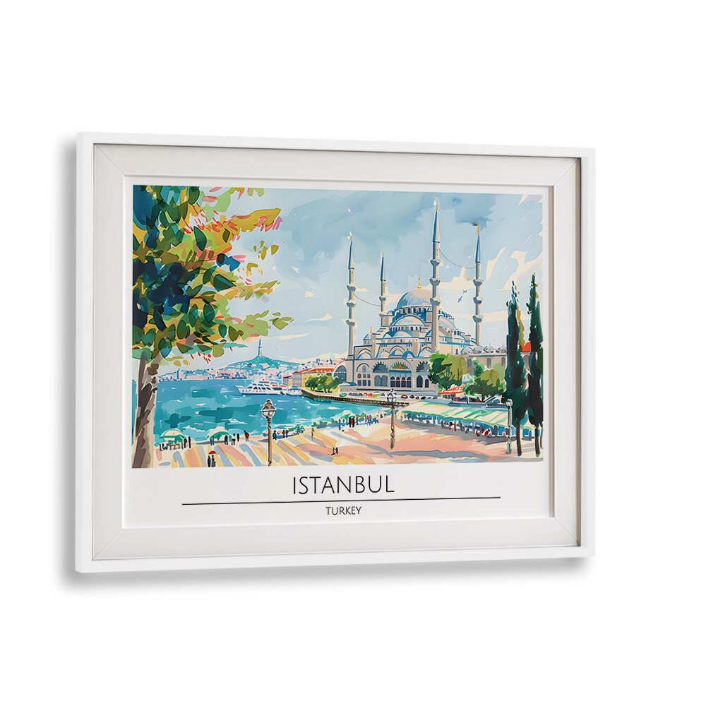 istanbul city-turkey travel posters in White Frame With Mount