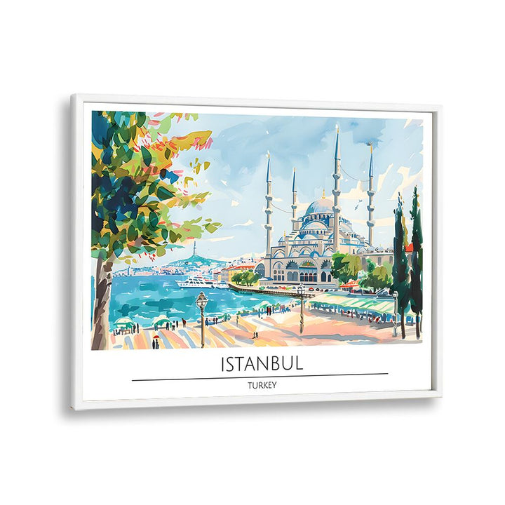 istanbul city-turkey travel posters in White Plain Frame