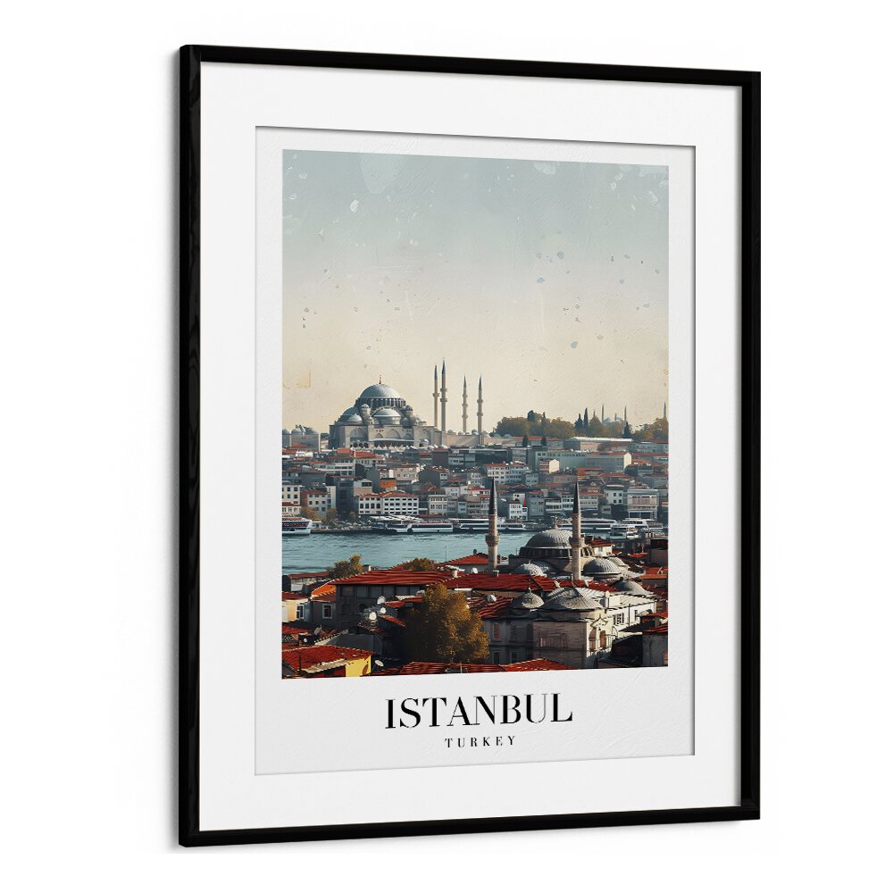 istanbul-turkiye I travel posters in Black Frame With Mount