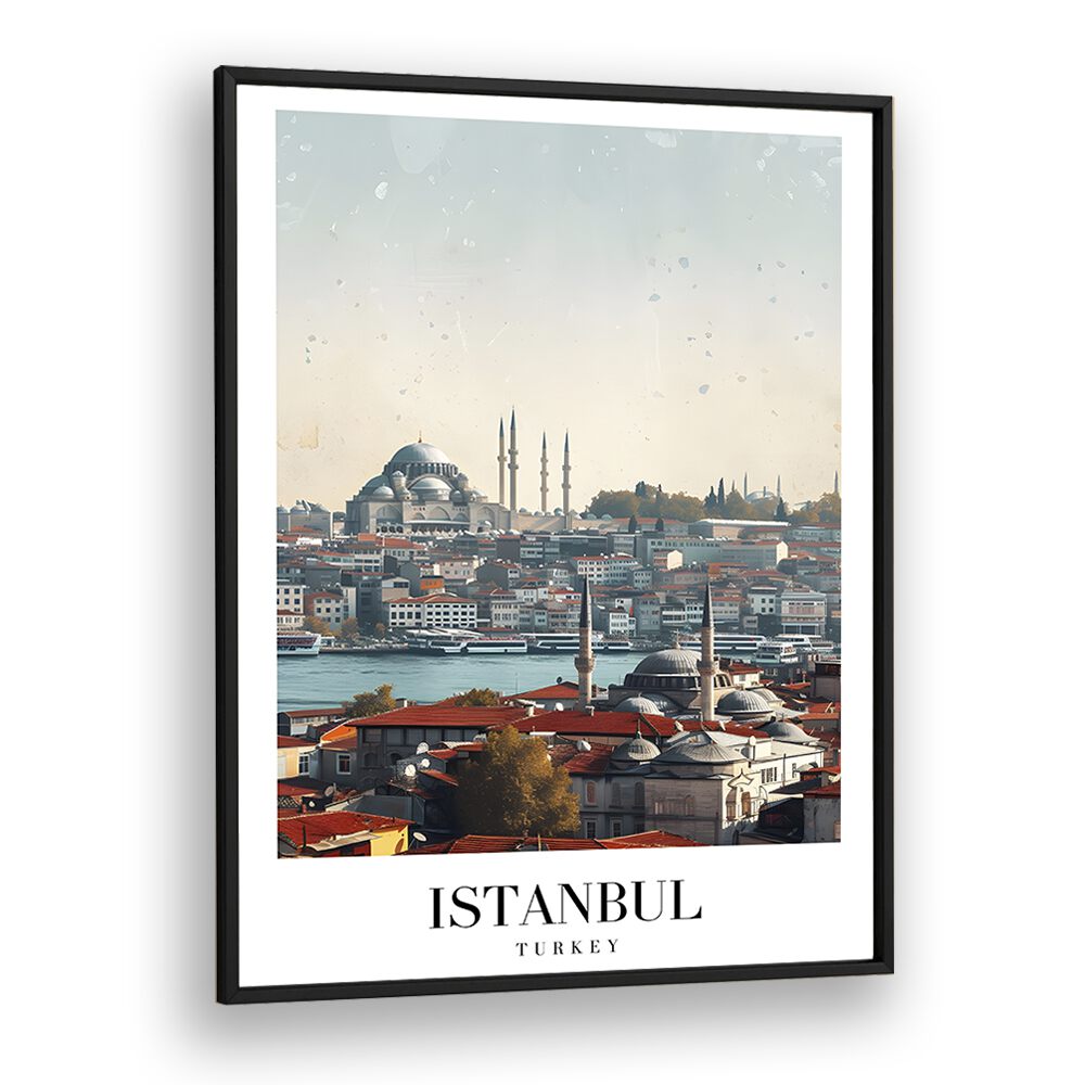 istanbul-turkiye I travel posters in Black Plain Frame