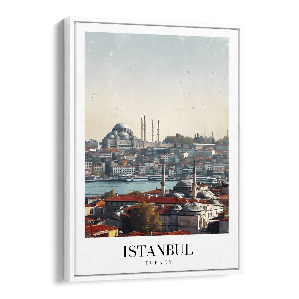 istanbul-turkiye I travel posters in White Floater Frame