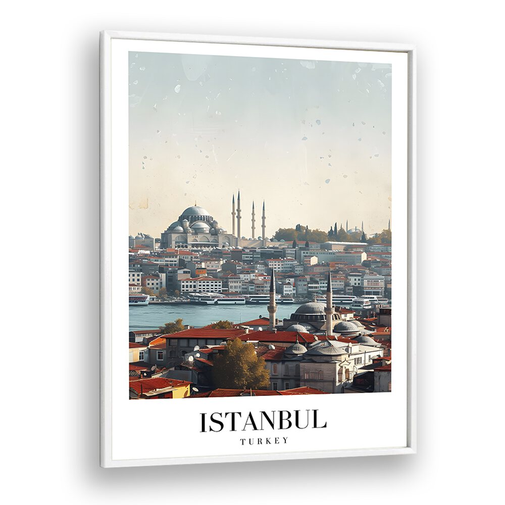 istanbul-turkiye I travel posters in White Plain Frame