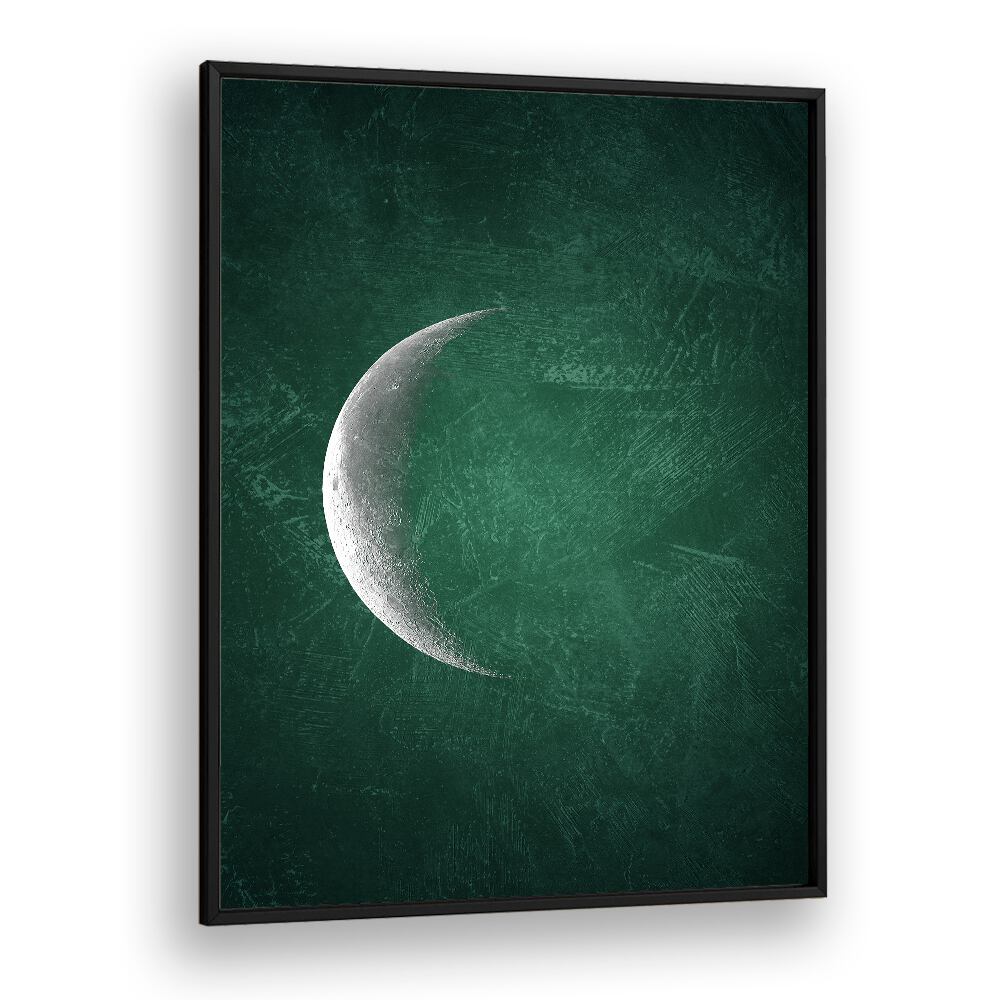 jade moon i geometric paintings in Black Plain Frame