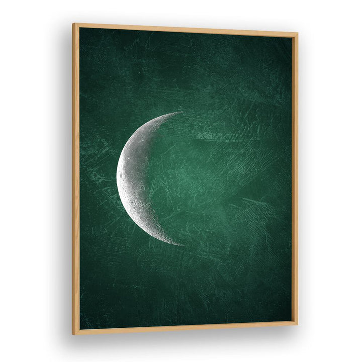 jade moon i geometric paintings in Oak Wood Plain Frame