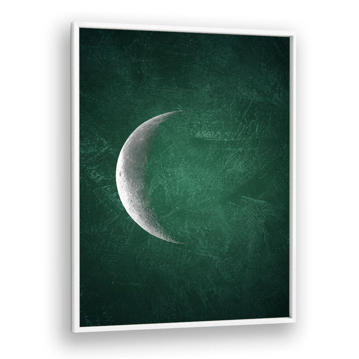 jade moon i geometric paintings in White Plain Frame