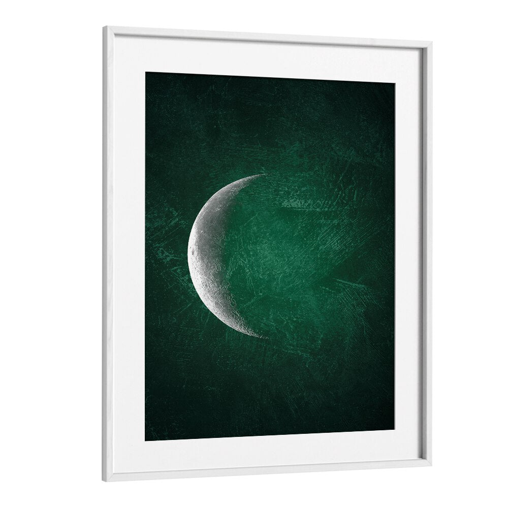 jade moon igeometric paintings in White Frame With Mount