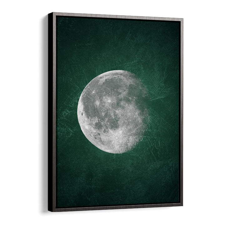 jade moon ii geometric paintings in Black Floater Frame