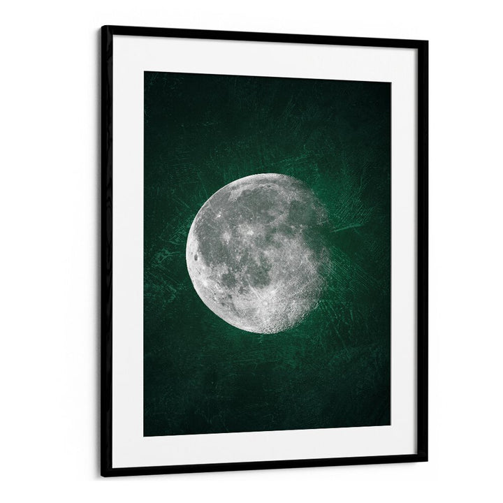 jade moon ii geometric paintings in Black Frame With Mount