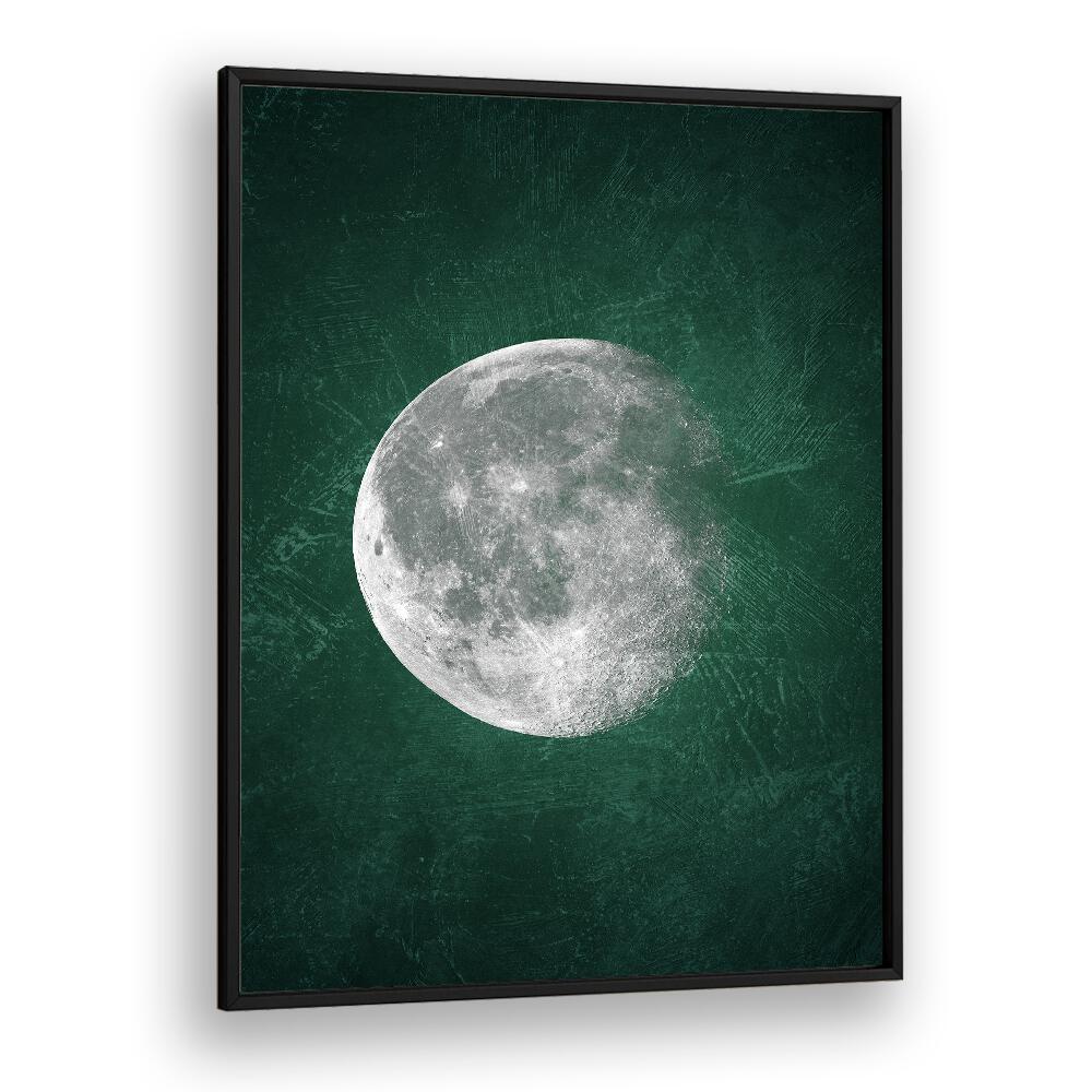 jade moon ii geometric paintings in Black Plain Frame