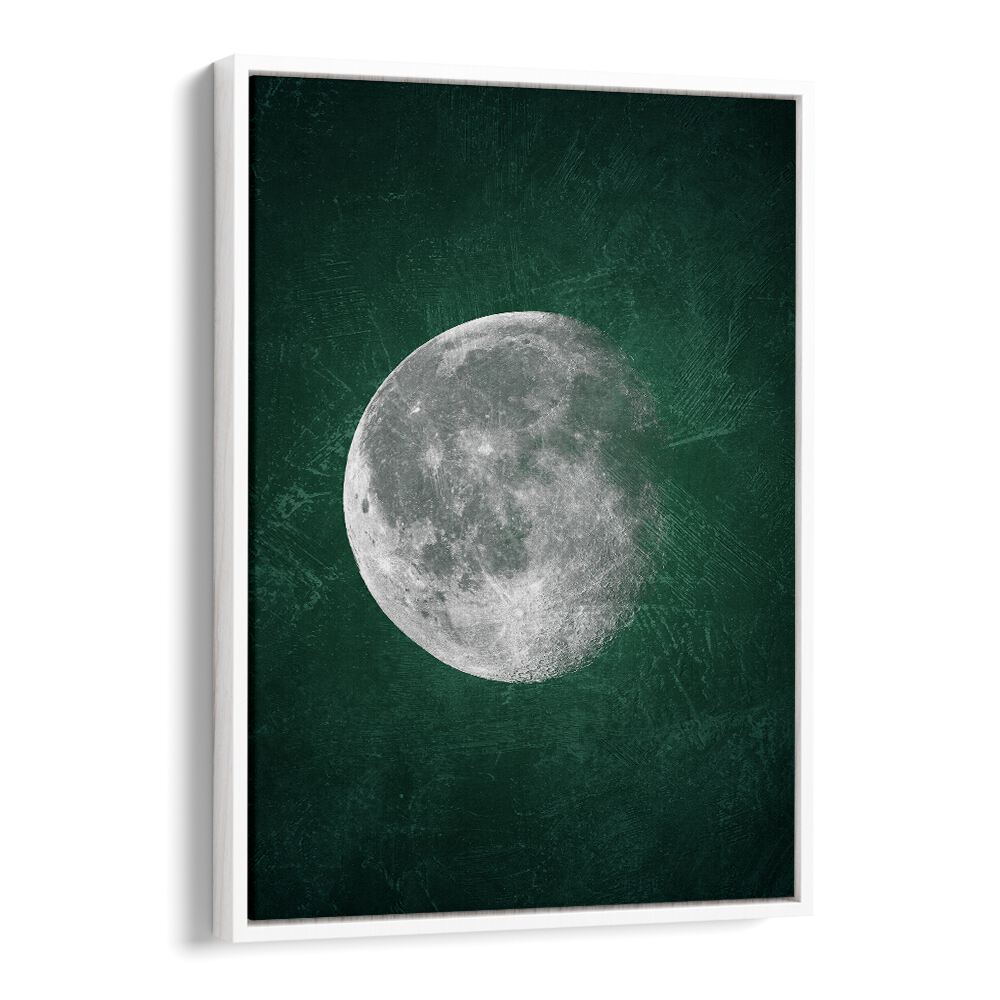 jade moon ii geometric paintings in White Floater Frame