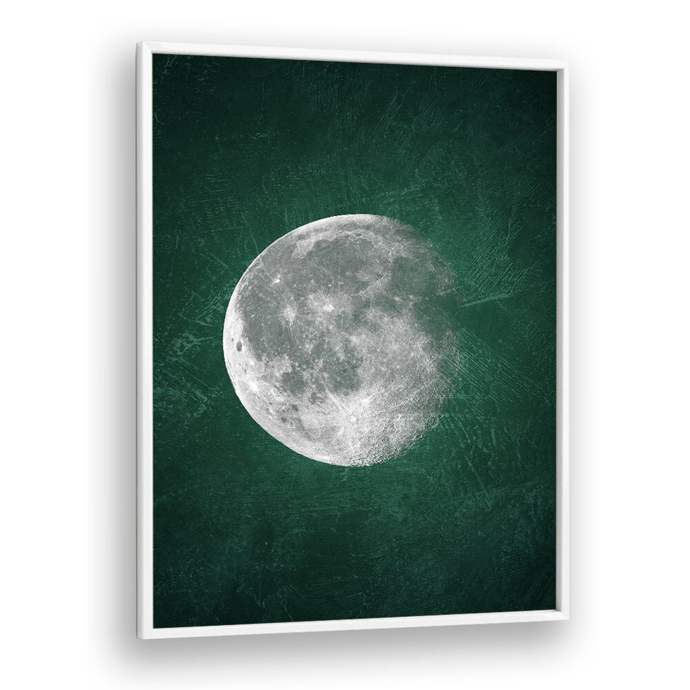 jade moon ii geometric paintings in White Plain Frame